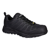 Portwest CompositeLite ESD Voetbescherming Schoen FT46 trainer composiet textiel S1PS ESD SR FO zwart(BK)