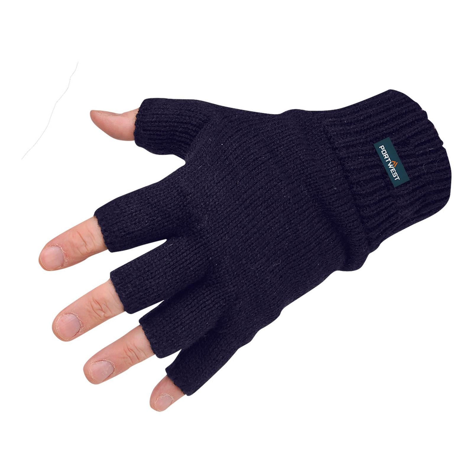 Portwest Accessoires Regenkleding Bescherming Tegen Alle Weersomstandigheden Handschoen GL14 Vingerloos gebreid Insulatex donker marineblauw(NV)