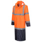 Portwest Hi-Vis Werkkleding Hoge zichtbaarheid Regenjas H446 HiVis contrast 122cm oranje-marineblauw(ON)