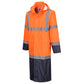 Portwest Hi-Vis Werkkleding Hoge zichtbaarheid Regenjas H446 HiVis contrast 122cm oranje-marineblauw(ON)