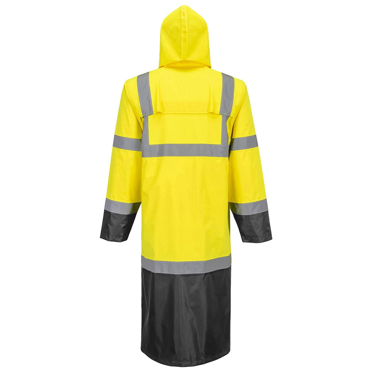 Portwest Hi-Vis Werkkleding Hoge zichtbaarheid Regenjas H446 HiVis contrast 122cm geel-zwart(YB)
