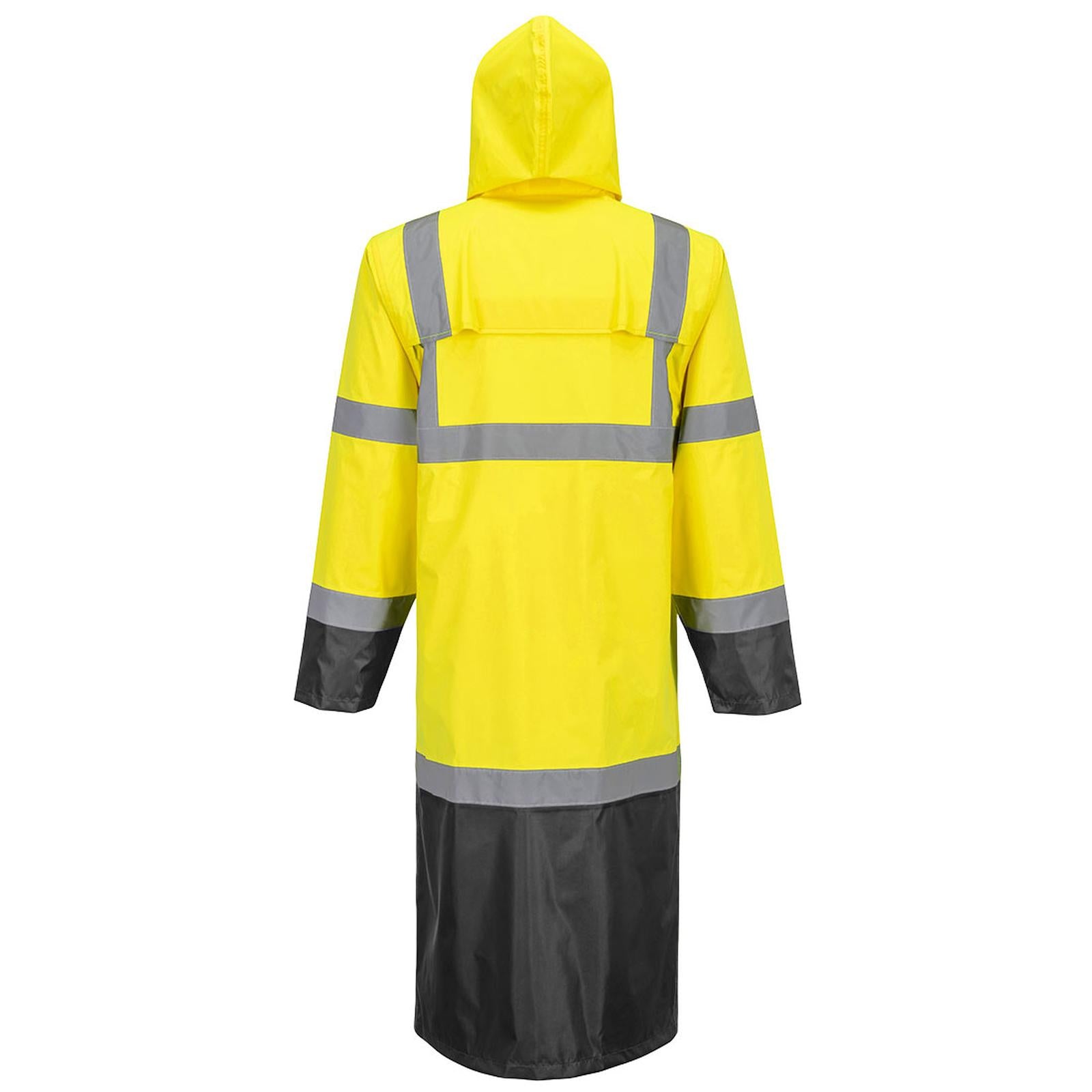 Portwest Hi-Vis Werkkleding Hoge zichtbaarheid Regenjas H446 HiVis contrast 122cm geel-zwart(YB)