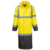 Portwest Hi-Vis Werkkleding Hoge zichtbaarheid Regenjas H446 HiVis contrast 122cm geel-zwart(YB)