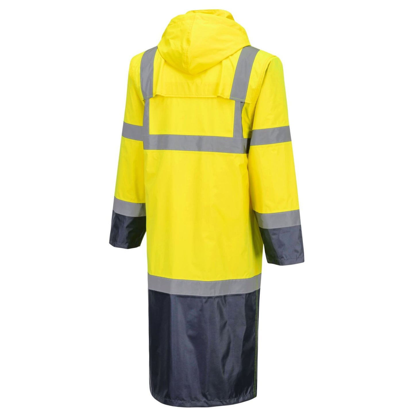 Portwest Hi-Vis Werkkleding Hoge zichtbaarheid Regenjas H446 HiVis contrast 122cm geel-marineblauw(YN)