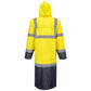 Portwest Hi-Vis Werkkleding Hoge zichtbaarheid Regenjas H446 HiVis contrast 122cm geel-marineblauw(YN)