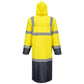 Portwest Hi-Vis Werkkleding Hoge zichtbaarheid Regenjas H446 HiVis contrast 122cm geel-marineblauw(YN)