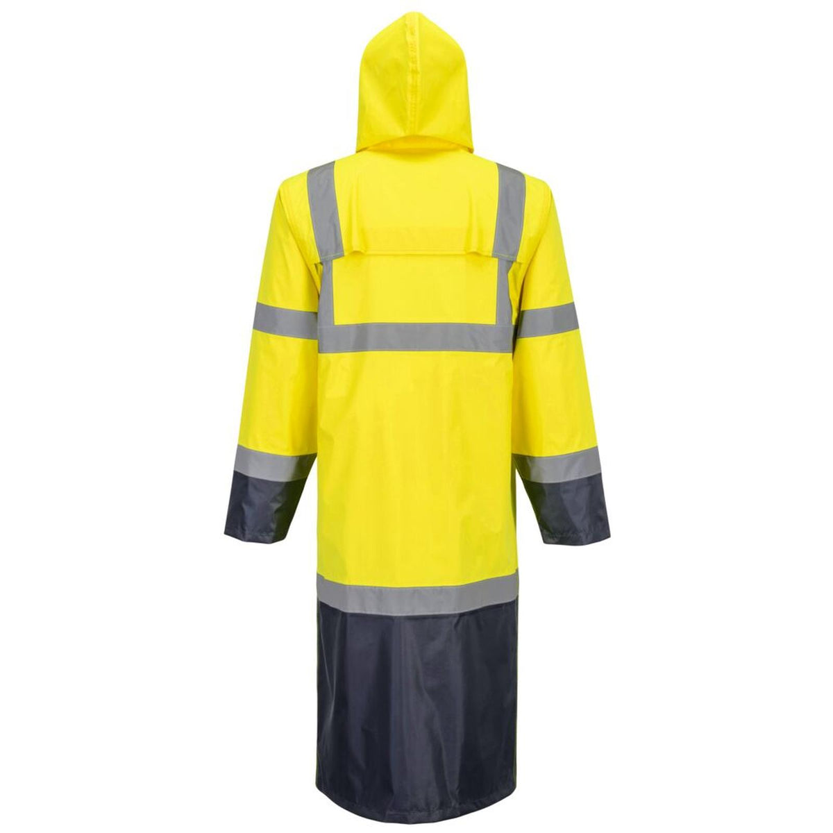 Portwest Hi-Vis Werkkleding Hoge zichtbaarheid Regenjas H446 HiVis contrast 122cm geel-marineblauw(YN)