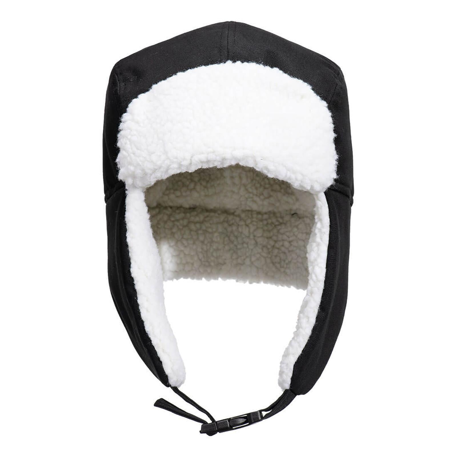 Portwest Accessoires Regenkleding Bescherming Tegen Alle Weersomstandigheden Trappershoed HA33 Sherpa gevoerd zwart(BK)