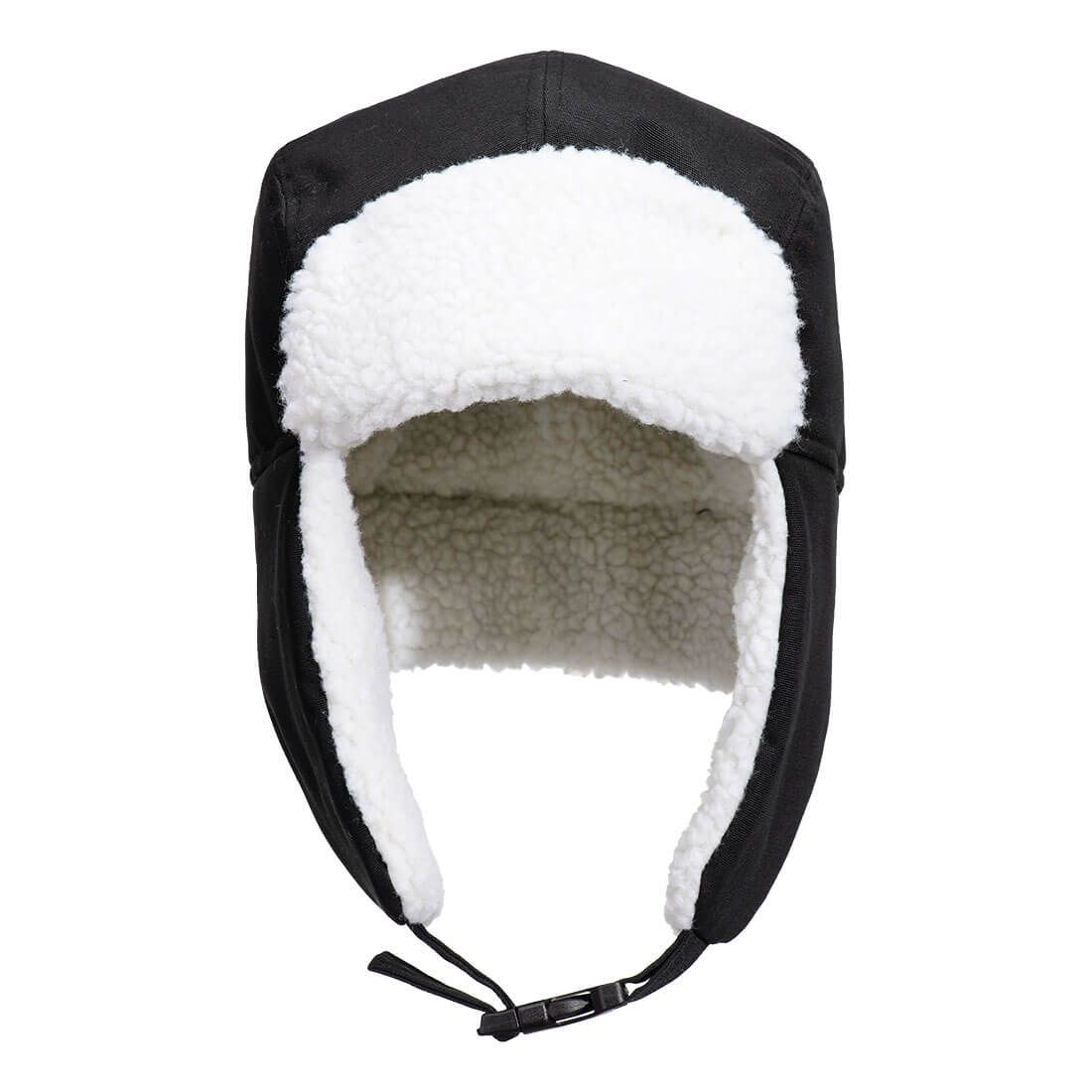 Portwest Accessoires Regenkleding Alle Weersomstandigheden Trappershoed HA33 Sherpa gevoerd zwart(BK)