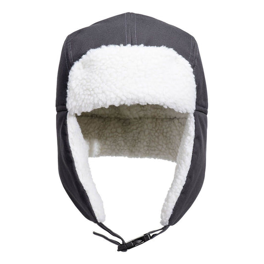 Portwest Accessoires Regenkleding Alle Weersomstandigheden Trappershoed HA33 Sherpa gevoerd metaalgrijs(MG)