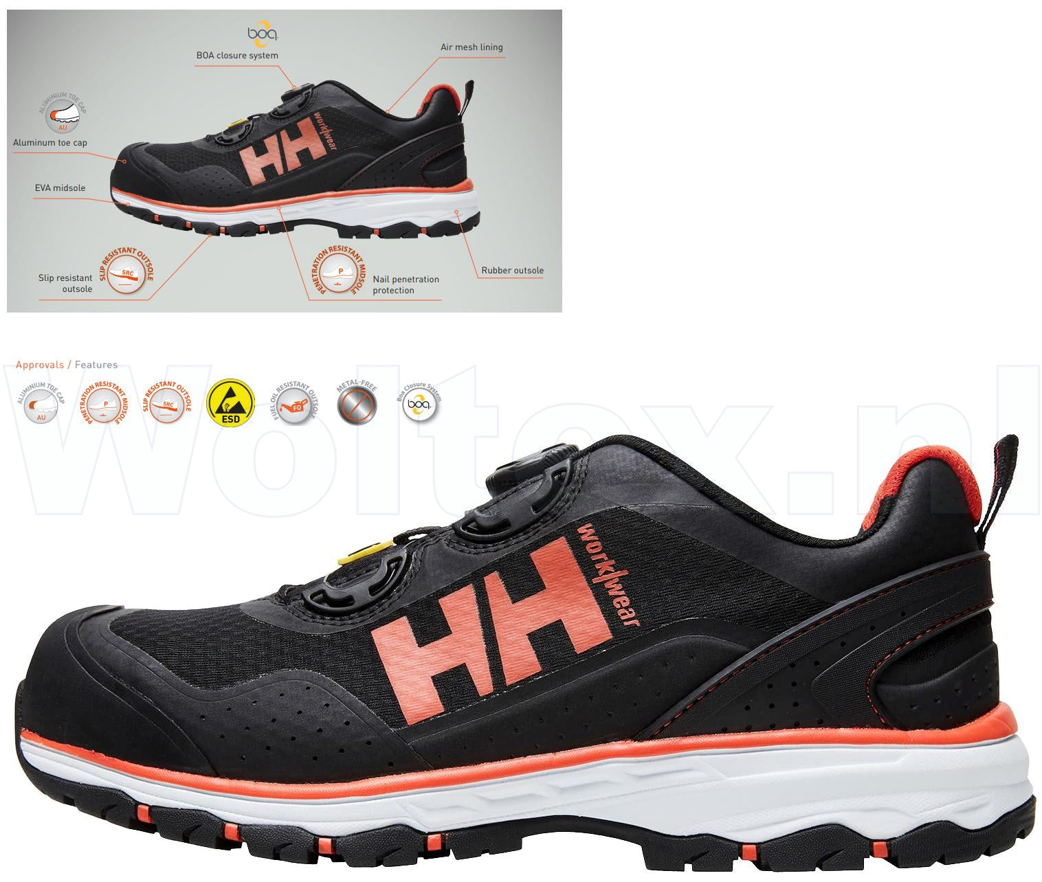 Helly Hansen Schoenen Chelsea 78230 Boa sluitsysteem zwart-oranje(992)