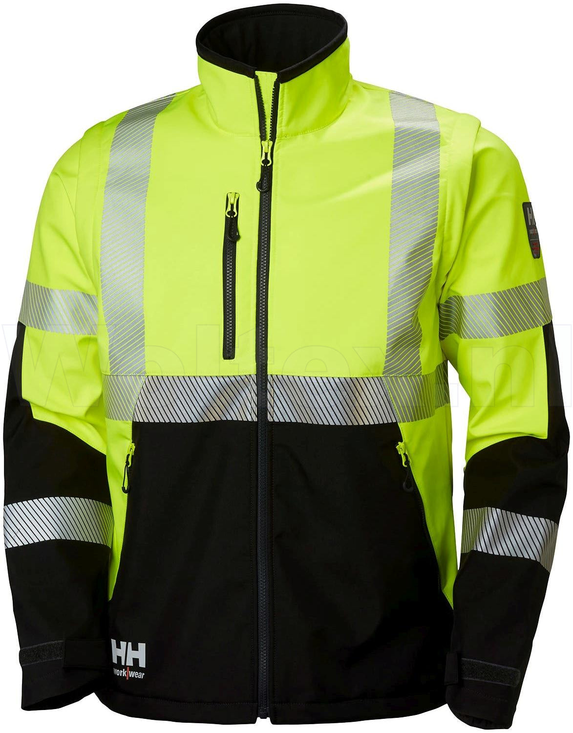 Helly Hansen Jassen ICU 74272 HiVis Uitneembare mouwen fluo geel-ebbenhout(369)