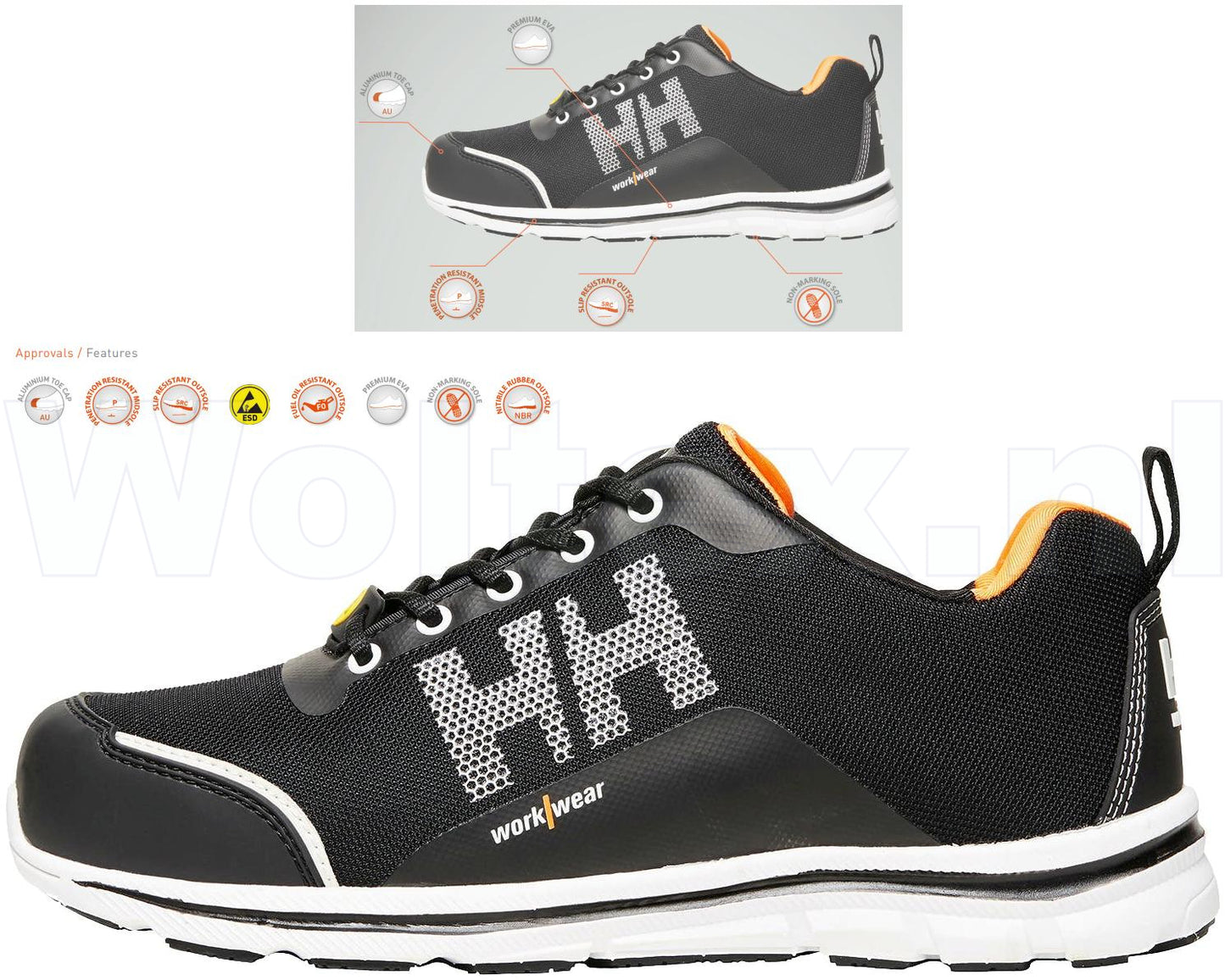 Helly Hansen Schoenen Oslo 78225 ESD- antistatisch zwart-oranje(992)