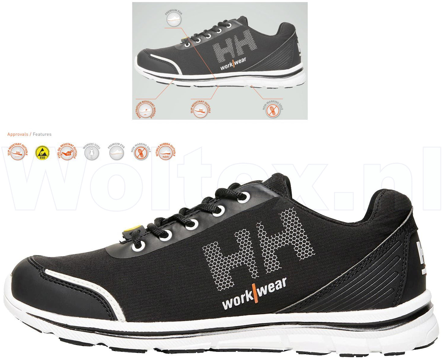 Helly Hansen Schoenen Oslo 78226 ESD- antistatisch Lichtgewicht zwart-oranje(992)