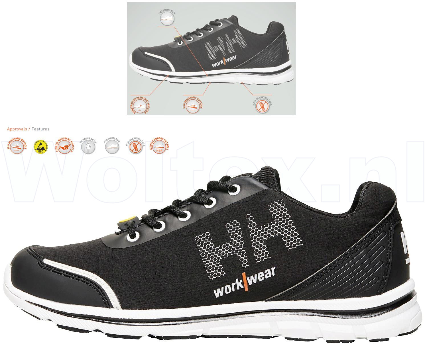 Helly Hansen Schoenen Oslo 78226 ESD- antistatisch Lichtgewicht zwart-oranje(992)