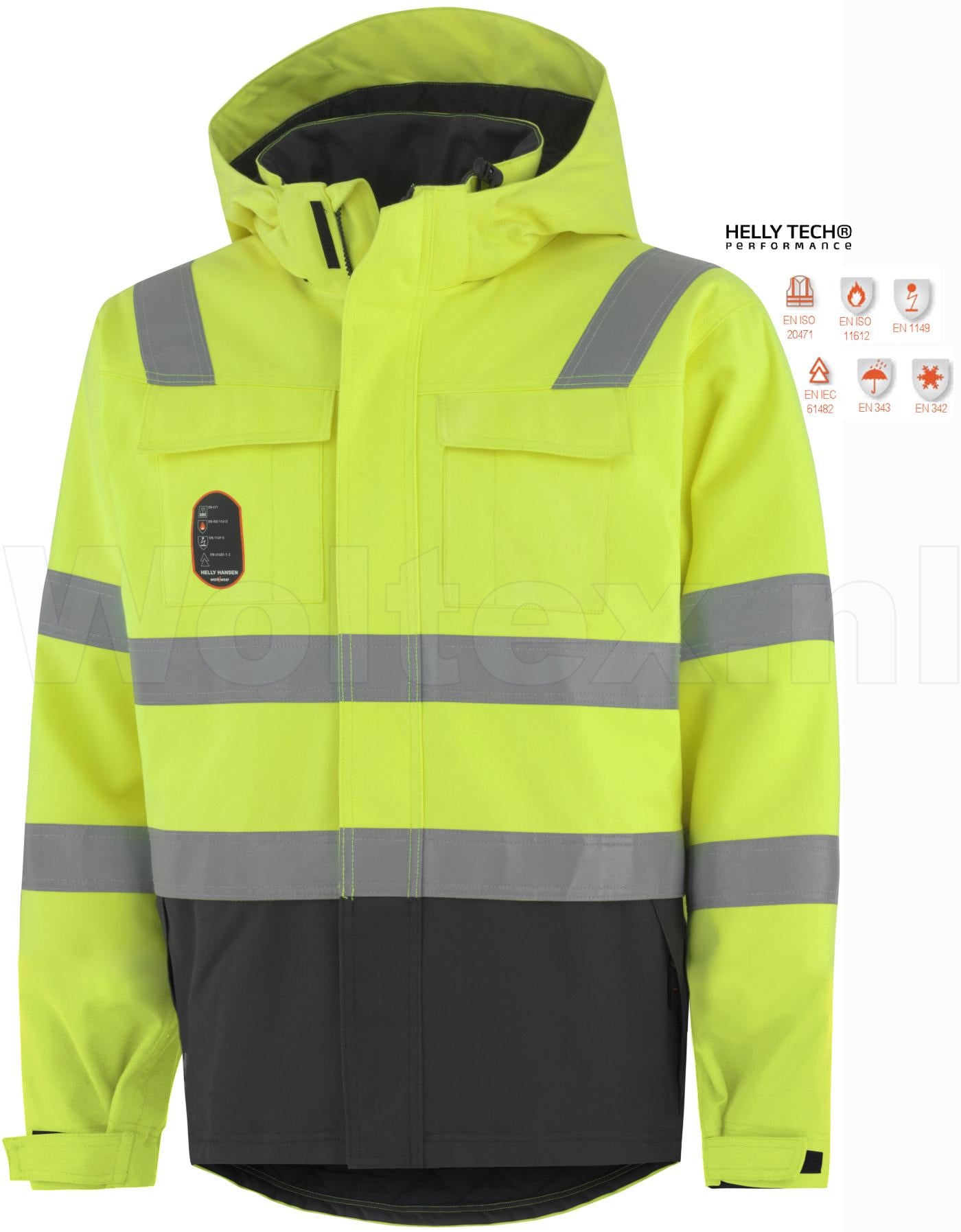 Helly Hansen Jassen Aberdeen 71385 Multinorm fluo geel-antracietgrijs(369)