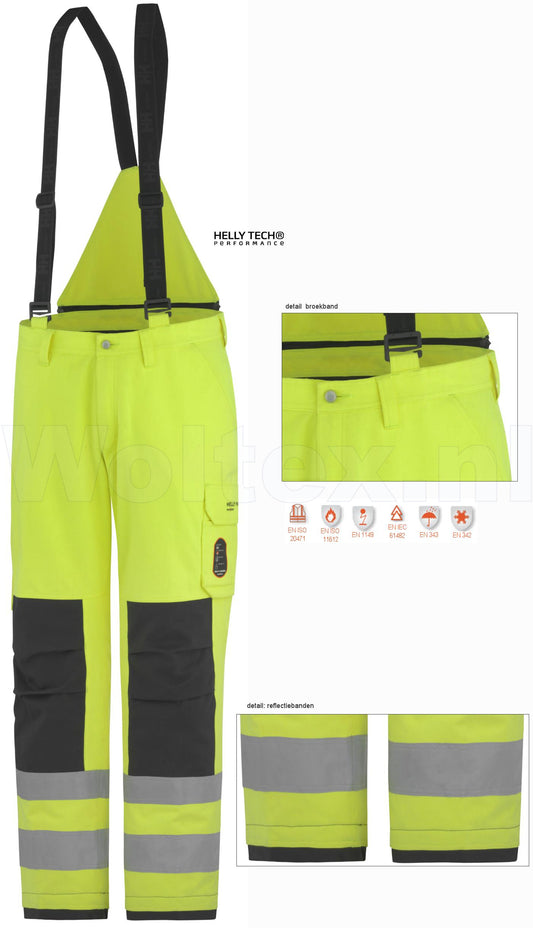 Helly Hansen Broeken Aberdeen 71485 Vlamvertragend HiVis fluo geel-antracietgrijs(369)