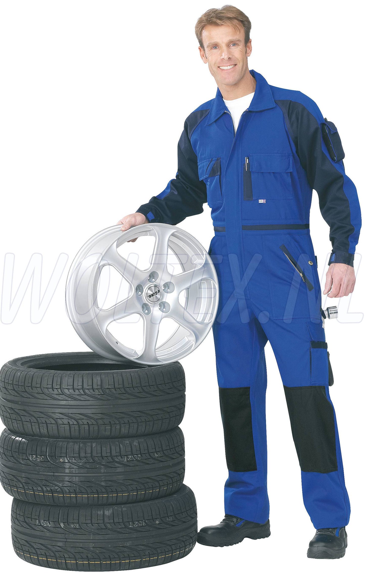 PKA Overalls ThreeLine Image kobaltblauw-donkerblauw(KB/HB)