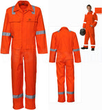 JMP Wear Antistatisch- vlamvertragend Overalls Helen Drukknopen- kniezakken Katoen- bekinox oranje