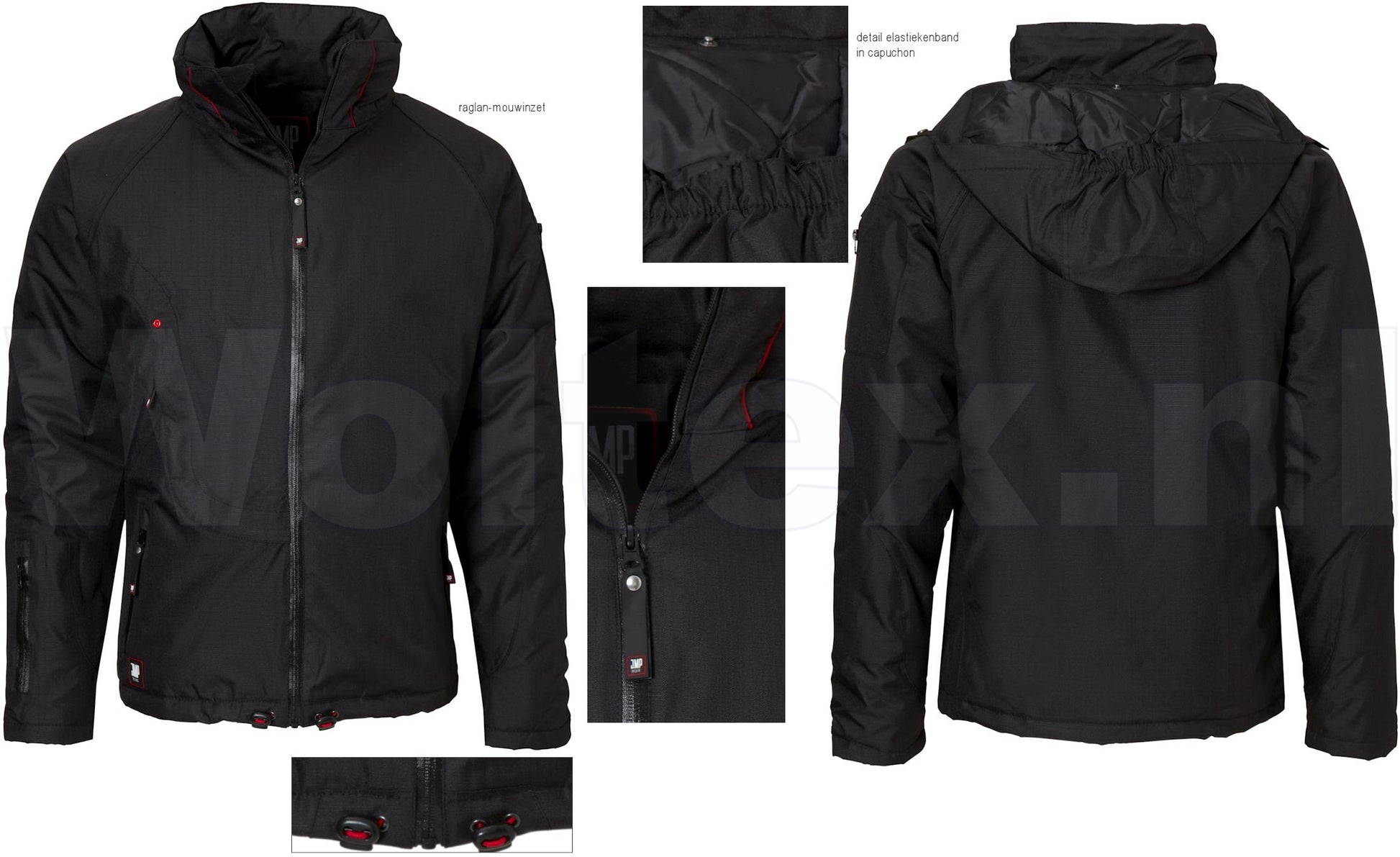 JMP Wear Winter Jassen Toronto Polyester Waterdicht- ademend zwart(BLACK)