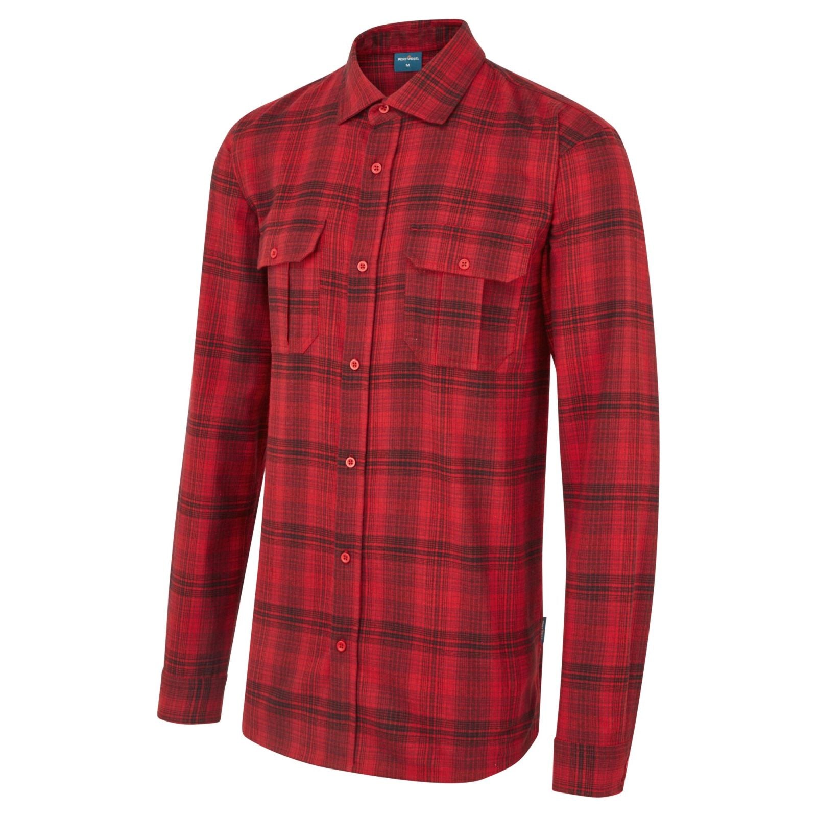 Portwest KA3 Werkkleding Overhemd KA307 geruit rood(RE)
