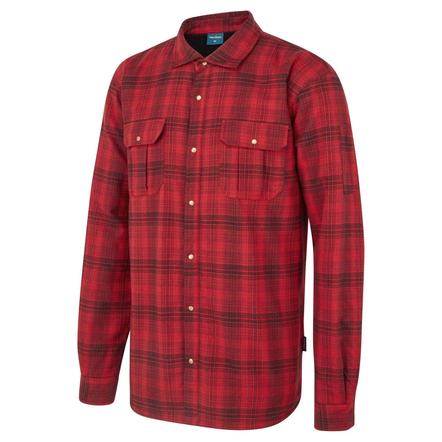 Portwest KA3 Werkkleding Overhemd KA313 Sherpa gevoerd geruit rood(RE)