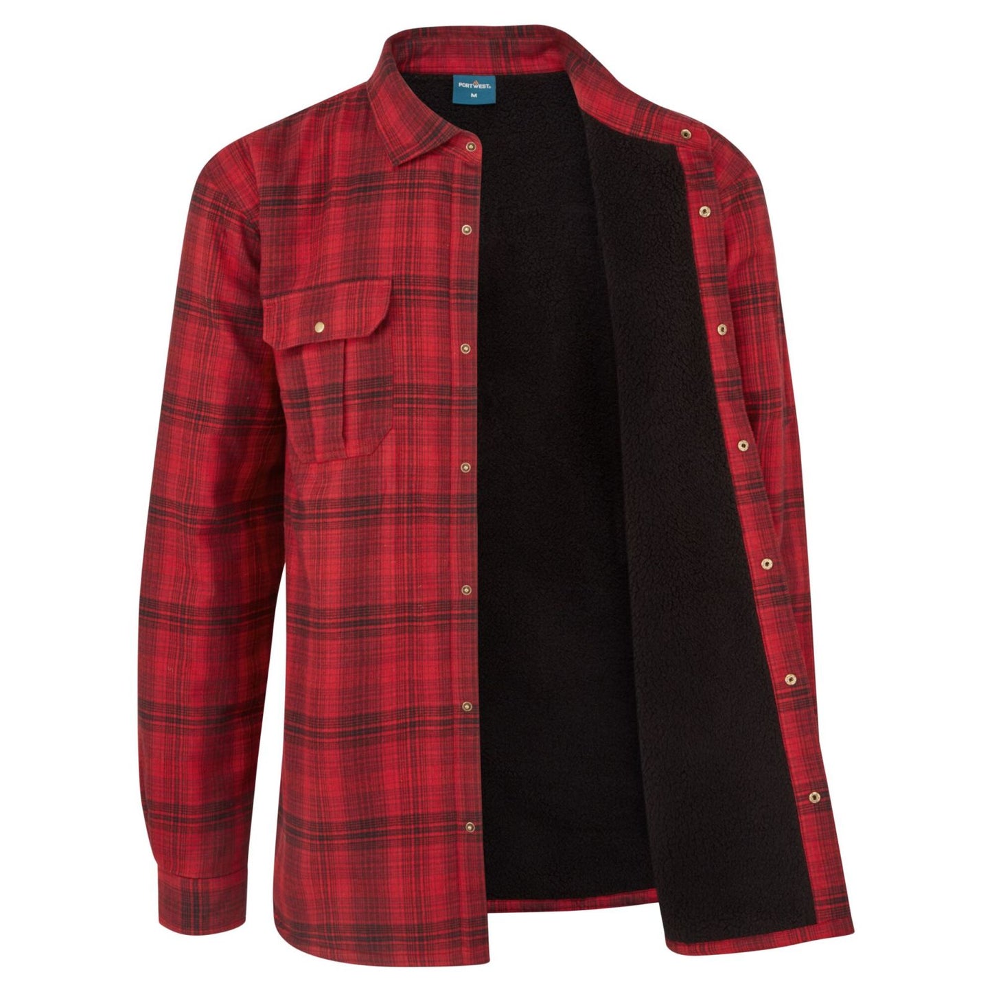 Portwest KA3 Werkkleding Overhemd KA313 Sherpa gevoerd geruit rood(RE)