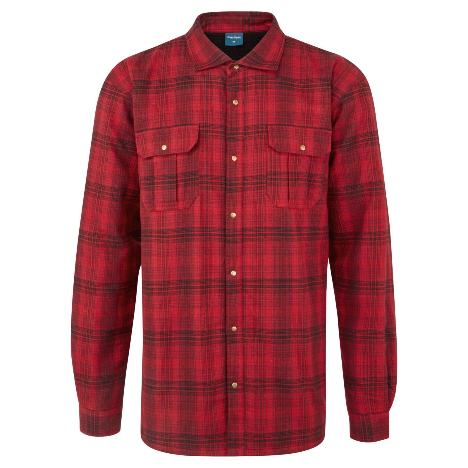 Portwest KA3 Werkkleding Overhemd KA313 Sherpa gevoerd geruit rood(RE)