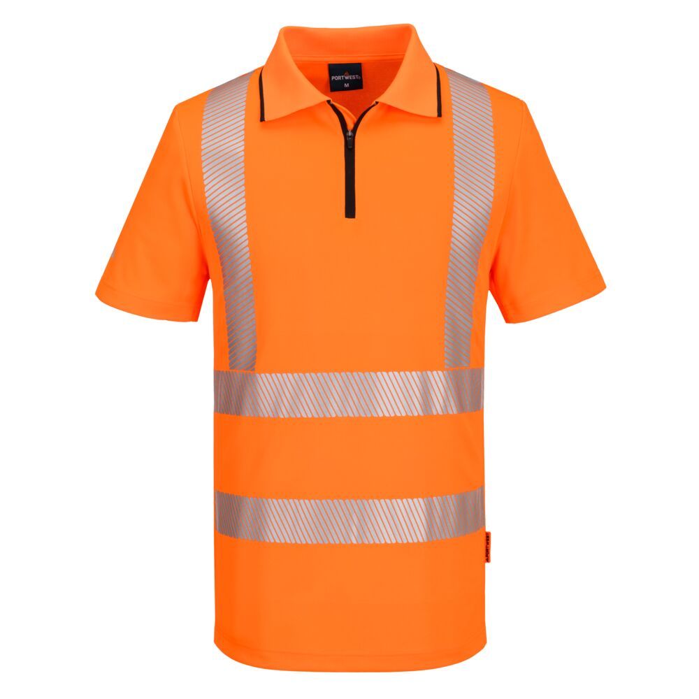 Portwest KX3 Hoge zichtbaarheid Polo KX302 Hi-Vis korte mouw rits oranje(OR)
