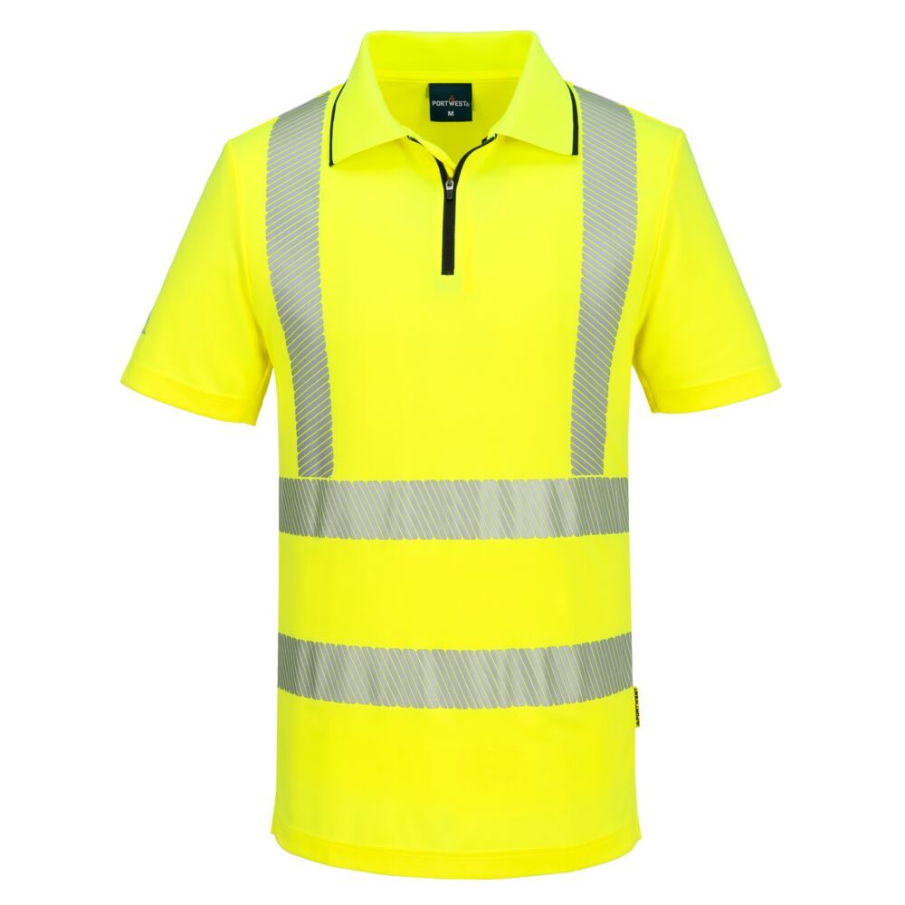 Portwest KX3 Hoge zichtbaarheid Polo KX302 Hi-Vis korte mouw rits geel(YE)