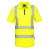 Portwest KX3 Hoge zichtbaarheid Polo KX302 Hi-Vis korte mouw rits geel(YE)
