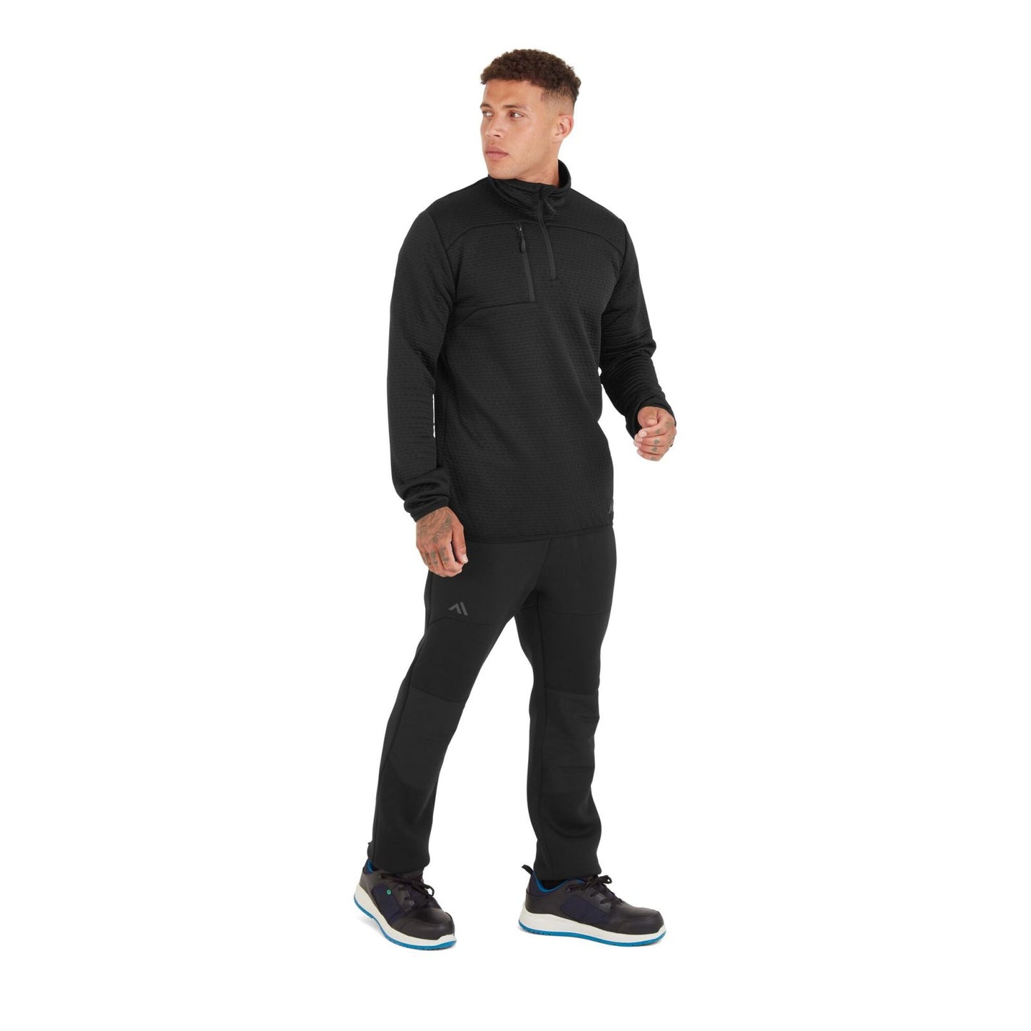 Portwest KX3 Sport Werkkleding Sweatshirt KX376 textured 1/4 zip zwart(BK)