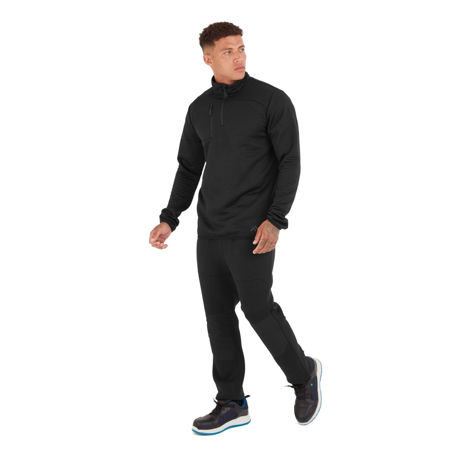 Portwest KX3 Sport Werkkleding Sweatshirt KX376 textured 1/4 zip zwart(BK)