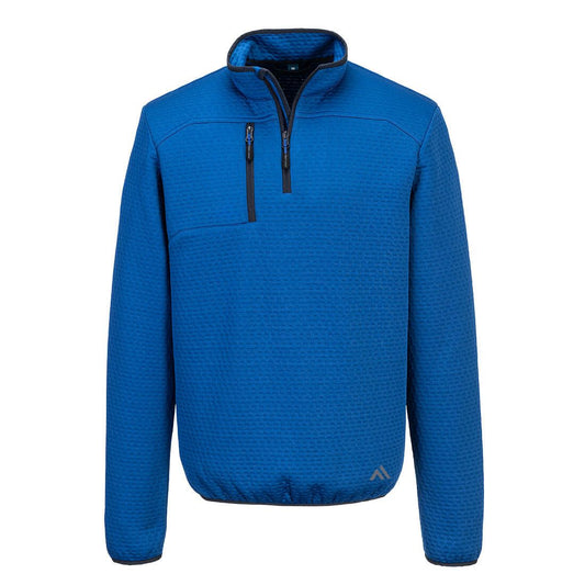 Portwest KX3 Sport Werkkleding Sweatshirt KX376 textured 1/4 zip kwartsblauw(QB)