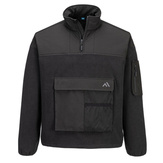 Portwest KX3 Sport Werkkleding Sweatshirt KX378 1/4 zip fleece zwart(BK)