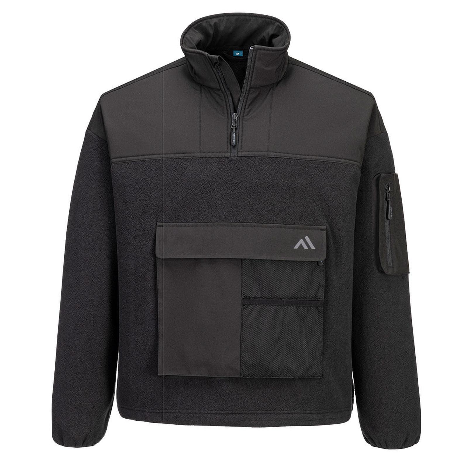 Portwest KX3 Sport Werkkleding Sweatshirt KX378 1/4 zip fleece zwart(BK)