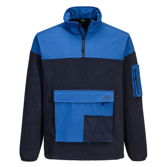 Portwest KX3 Sport Werkkleding Sweatshirt KX378 1/4 zip fleece donker marineblauw-kwartsblauw(DQ)