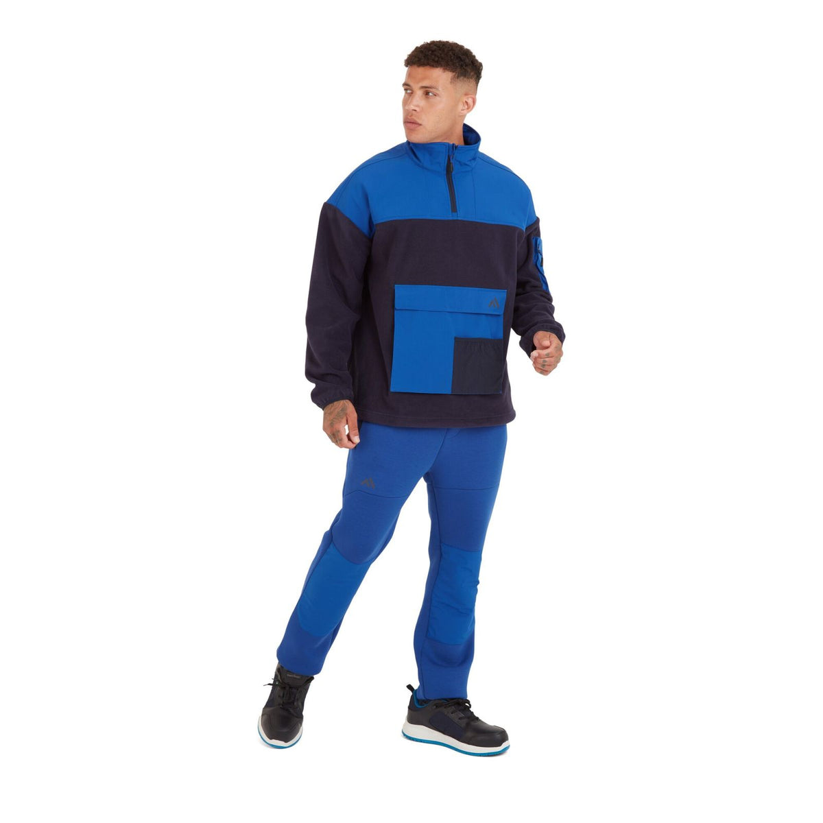 Portwest KX3 Sport Werkkleding Sweatshirt KX378 1/4 zip fleece donker marineblauw-kwartsblauw(DQ)