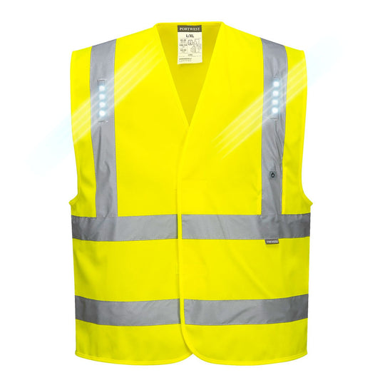 Portwest LED Hoge zichtbaarheid Veiligheidsvest L470 Vega LED geel(YE)