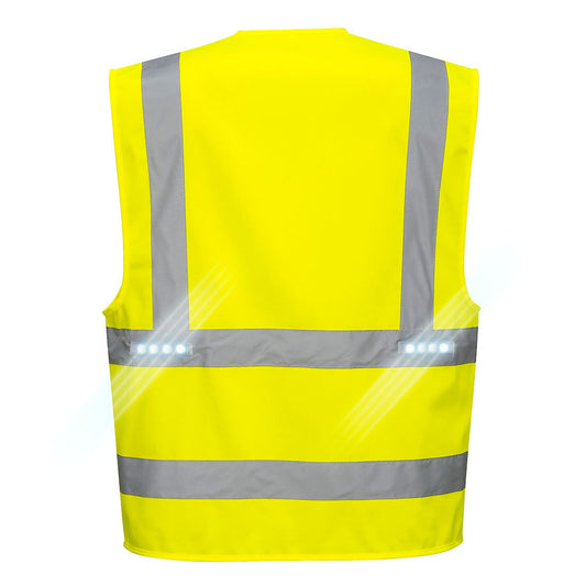 Portwest LED Hoge zichtbaarheid Veiligheidsvest L470 Vega LED geel(YE)