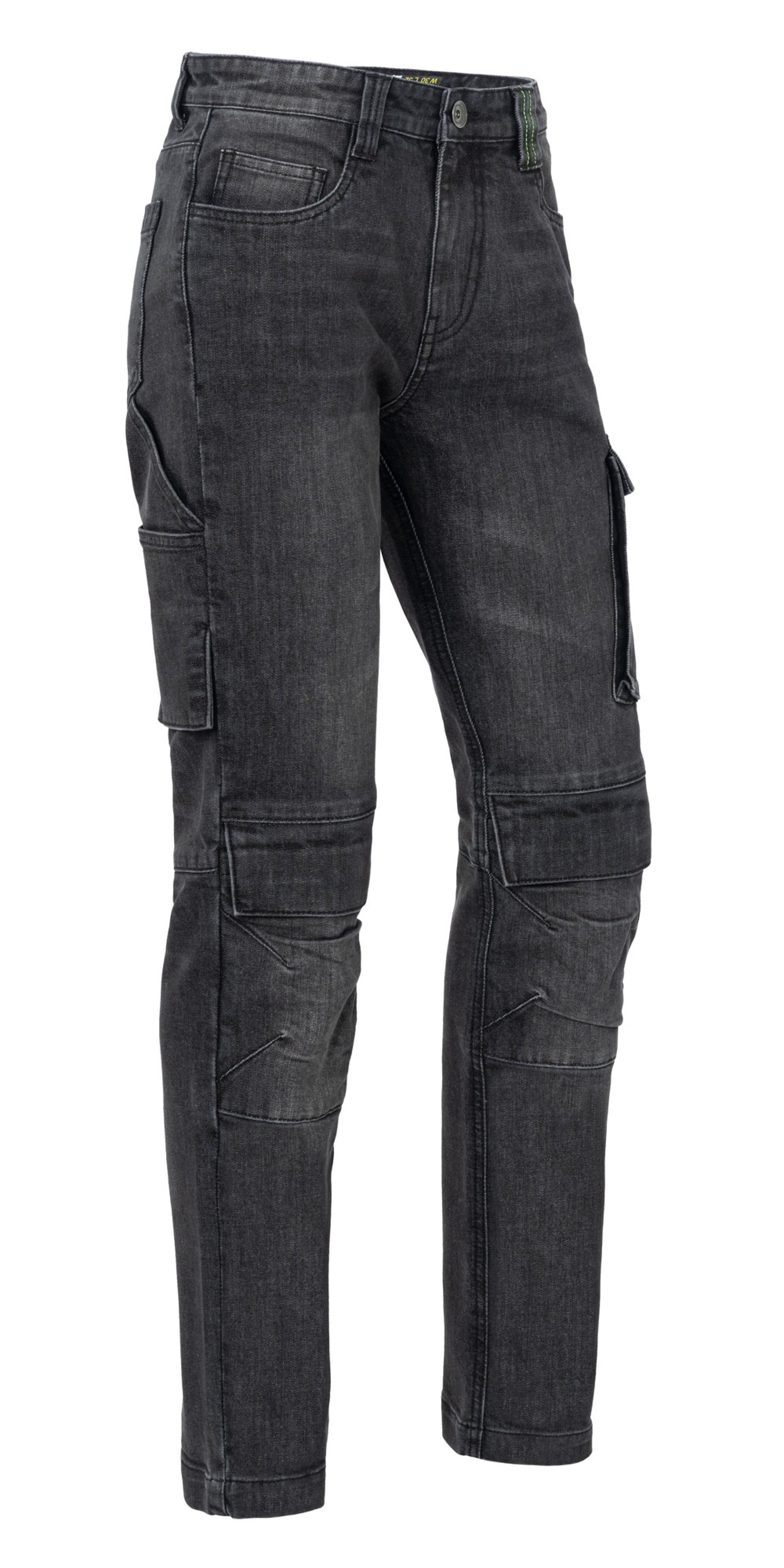 Brams Paris Never out of stock Jeans Werkbroeken Lara X35 OCS GRS black stretch denim zwart-grijs(001)