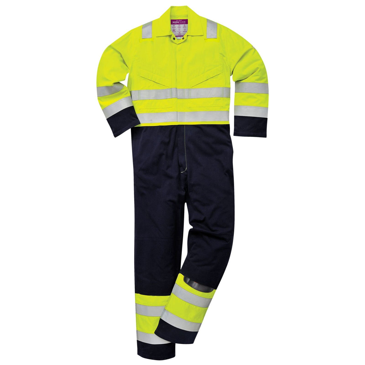 Portwest Modaflame Overalls MV28 HiVis geel-marineblauw(YN)