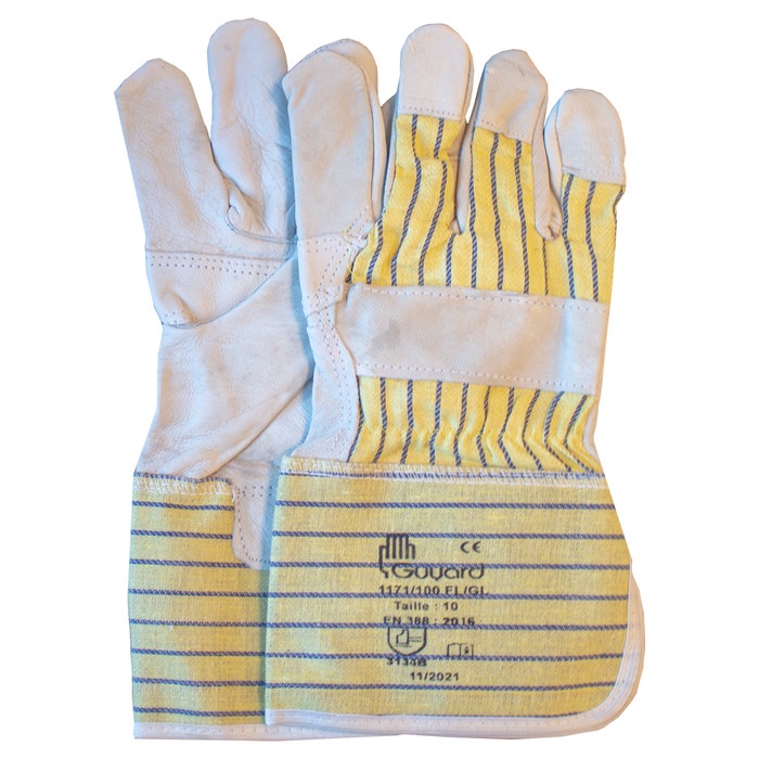 OXXA Handschoenen Meubelleder geel-grijs