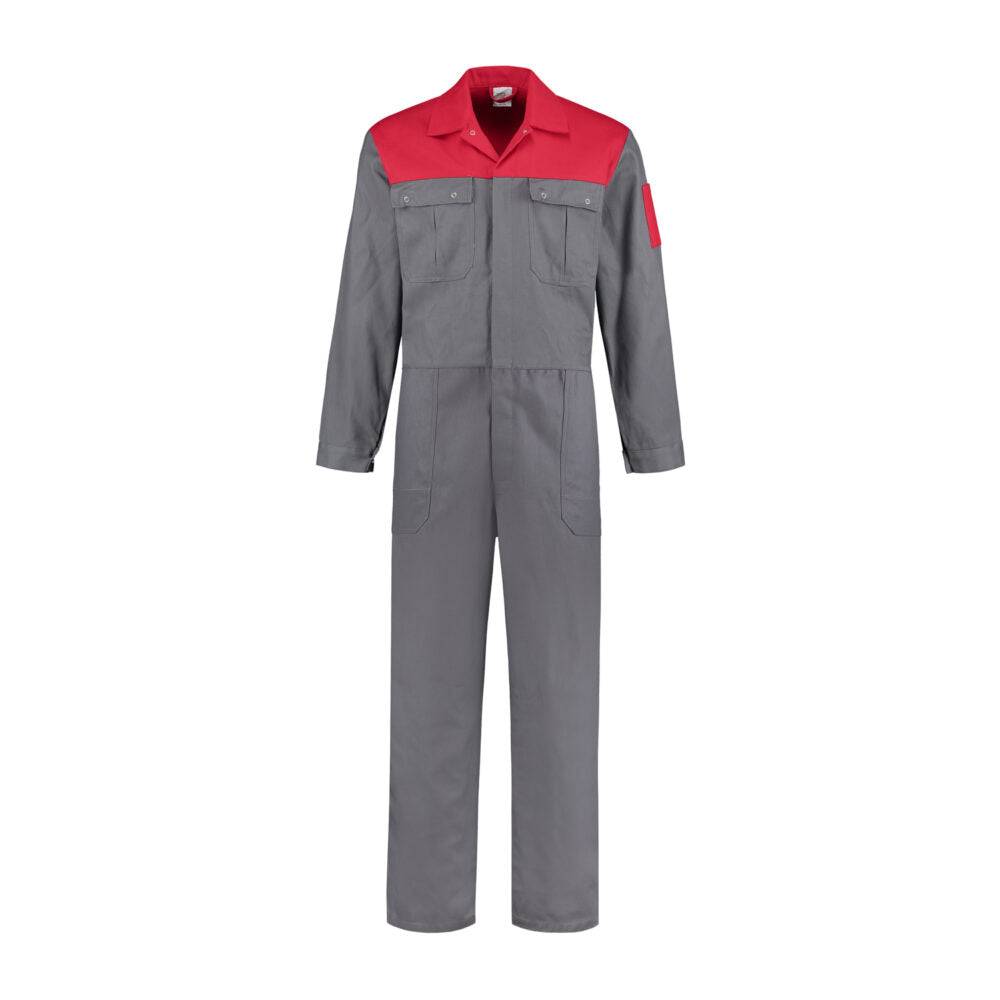 Noname Overalls OVK2KL Drukknopen Katoen grijs-rood(GRRO)