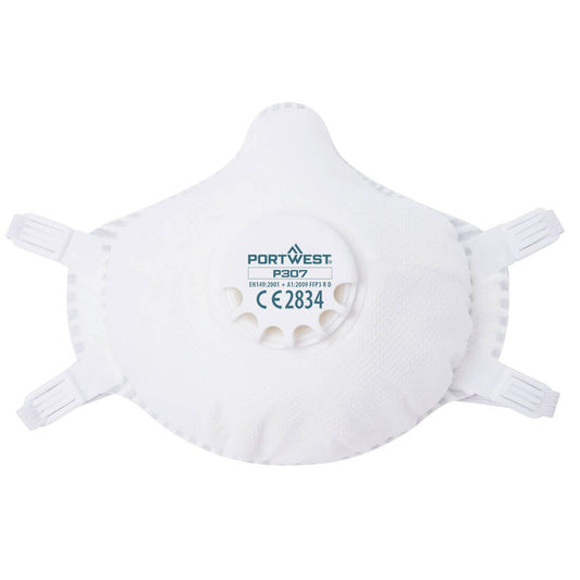 Portwest Disposable Maskers FFP3 Mondmasker P307 FFP3 Ultimate herbruikbaar compact wit(WH)