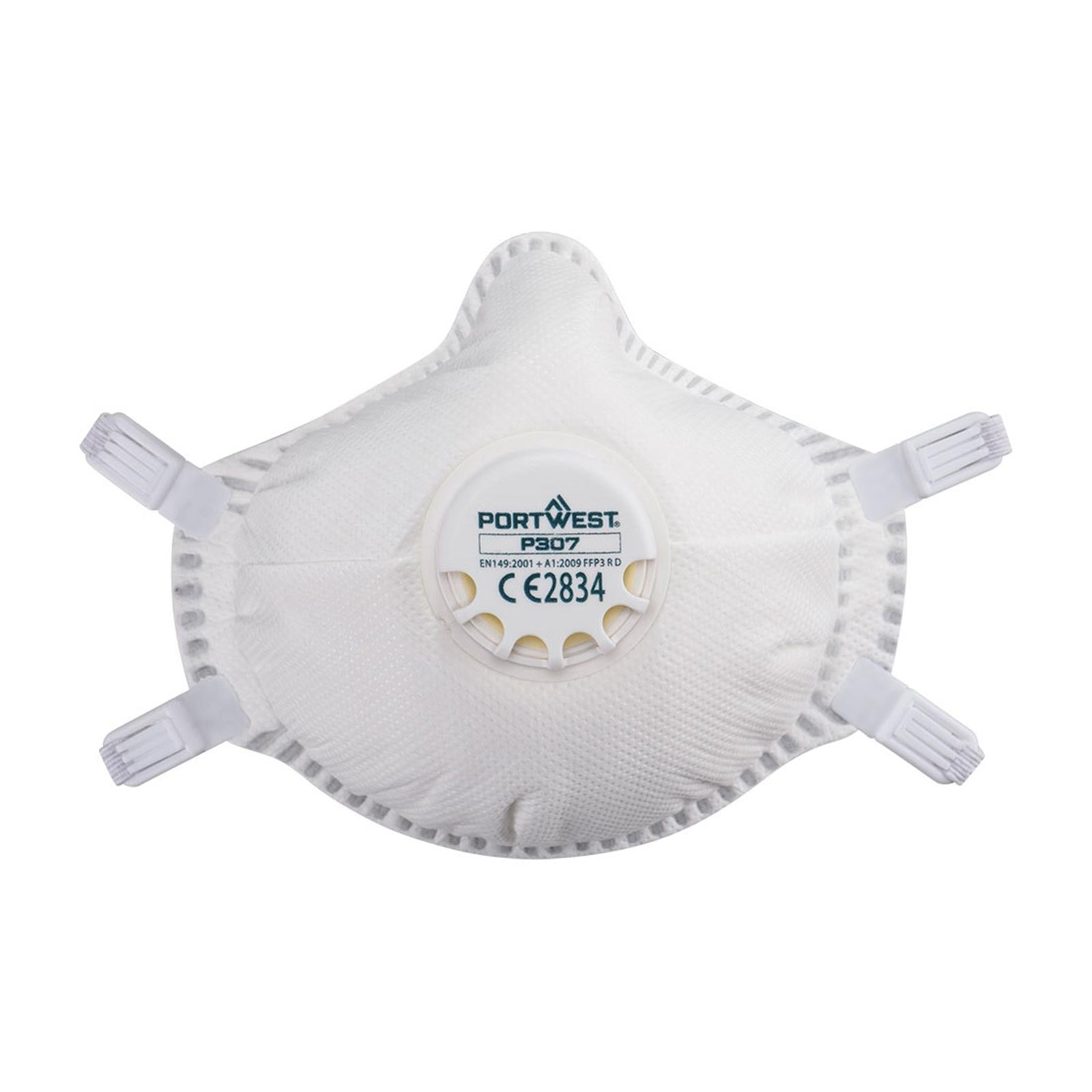 Portwest Disposable Maskers FFP3 Mondmasker P307 FFP3 Ultimate herbruikbaar compact wit(WH)