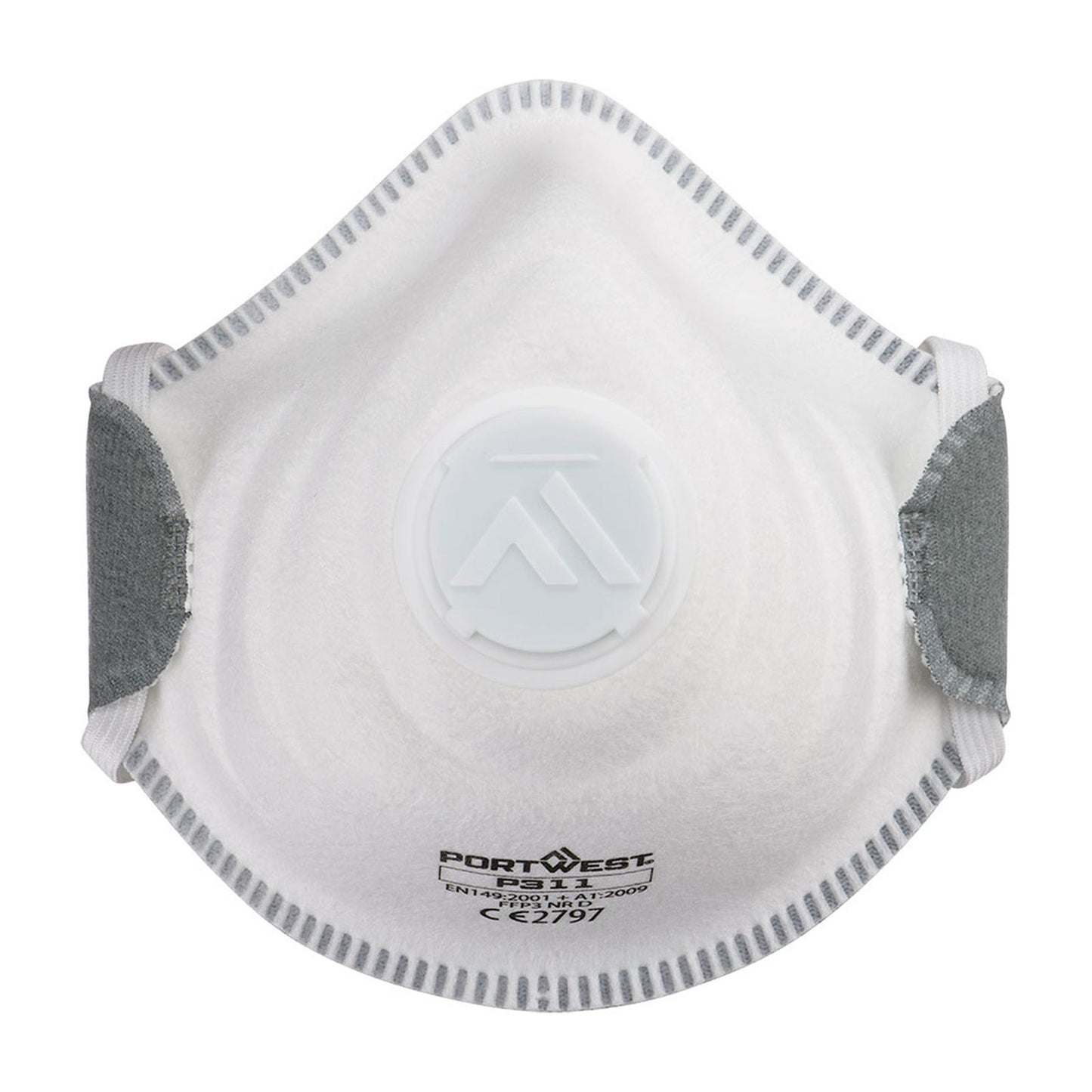 Portwest Disposable Masker FFP3 Mondmasker P311 FFP3 koolstof ventiel P3V (10-pack) wit(WH)