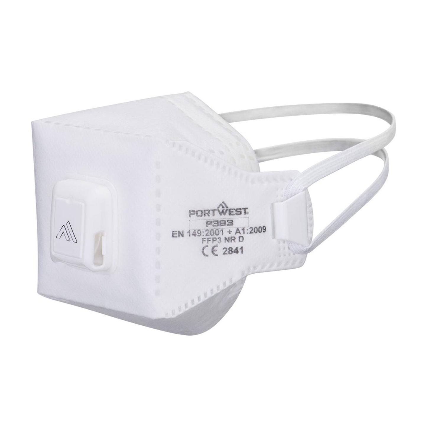 Portwest FFP3 Disposable Maskers Mondmasker P393 Eagle Pro FFP3 Dolomiet gevouwen (pk 10) wit(WH)