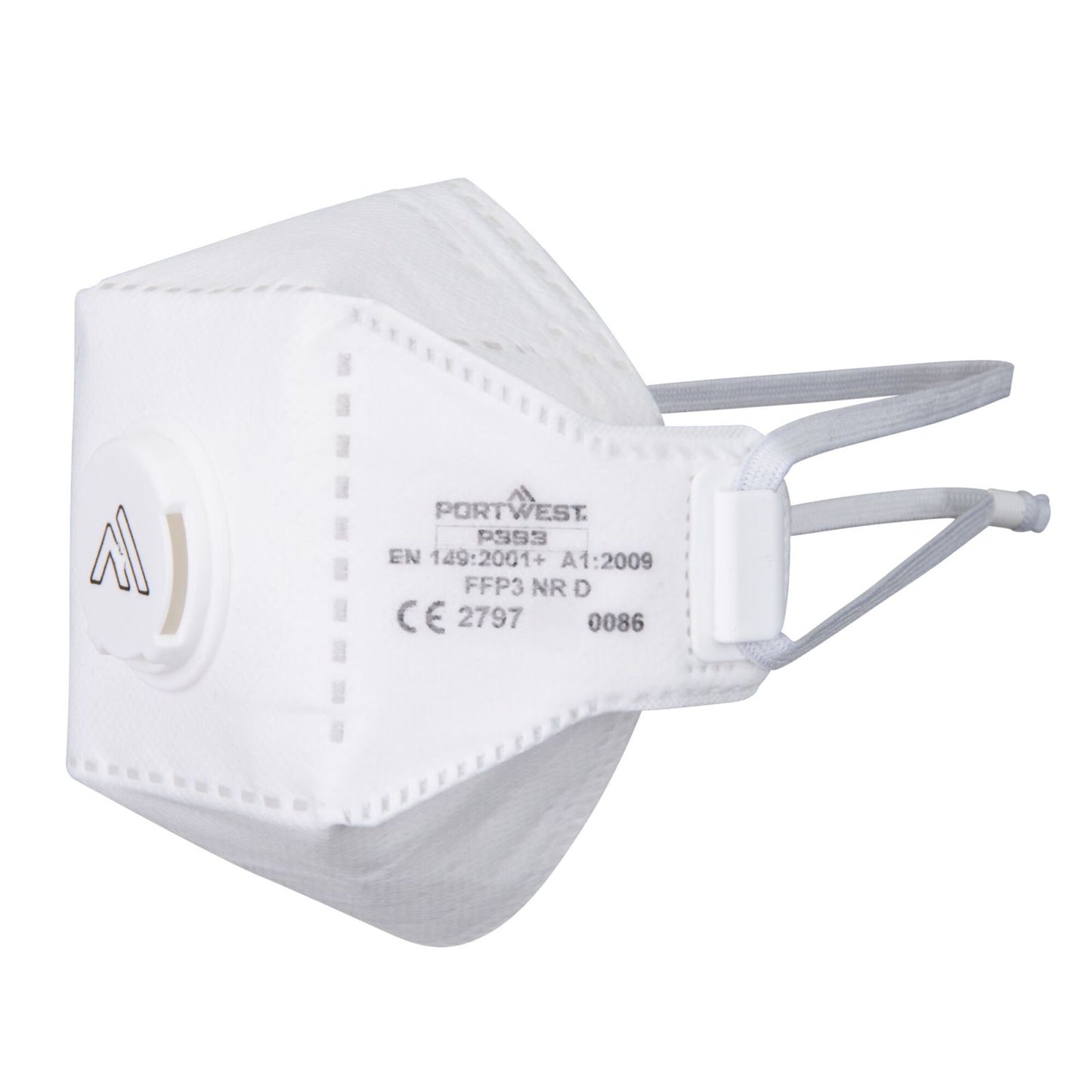 Portwest FFP3 Disposable Maskers Mondmasker P393 Eagle Pro FFP3 Dolomiet gevouwen (pk 10) wit(WH)