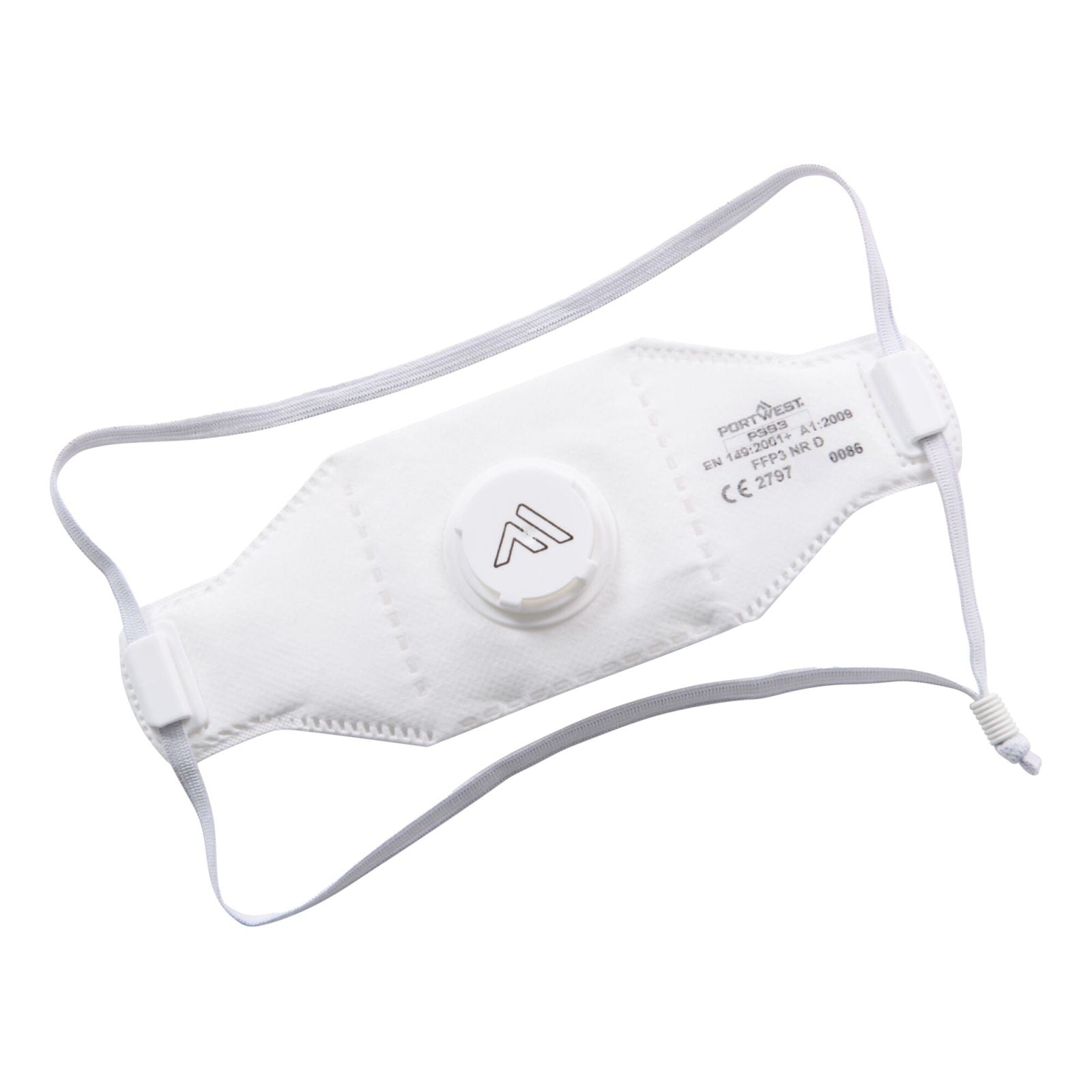 Portwest FFP3 Disposable Maskers Mondmasker P393 Eagle Pro FFP3 Dolomiet gevouwen (pk 10) wit(WH)
